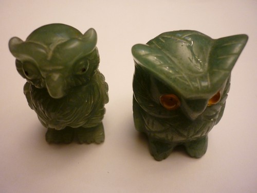 Jade figur eule statue - x,