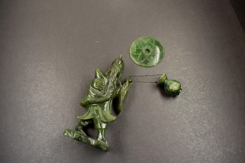 Grüne wohl jadefigur - grüne, form