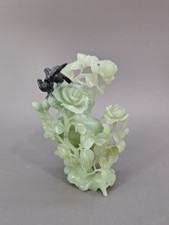 Jade Vase Figur Blumen Rose